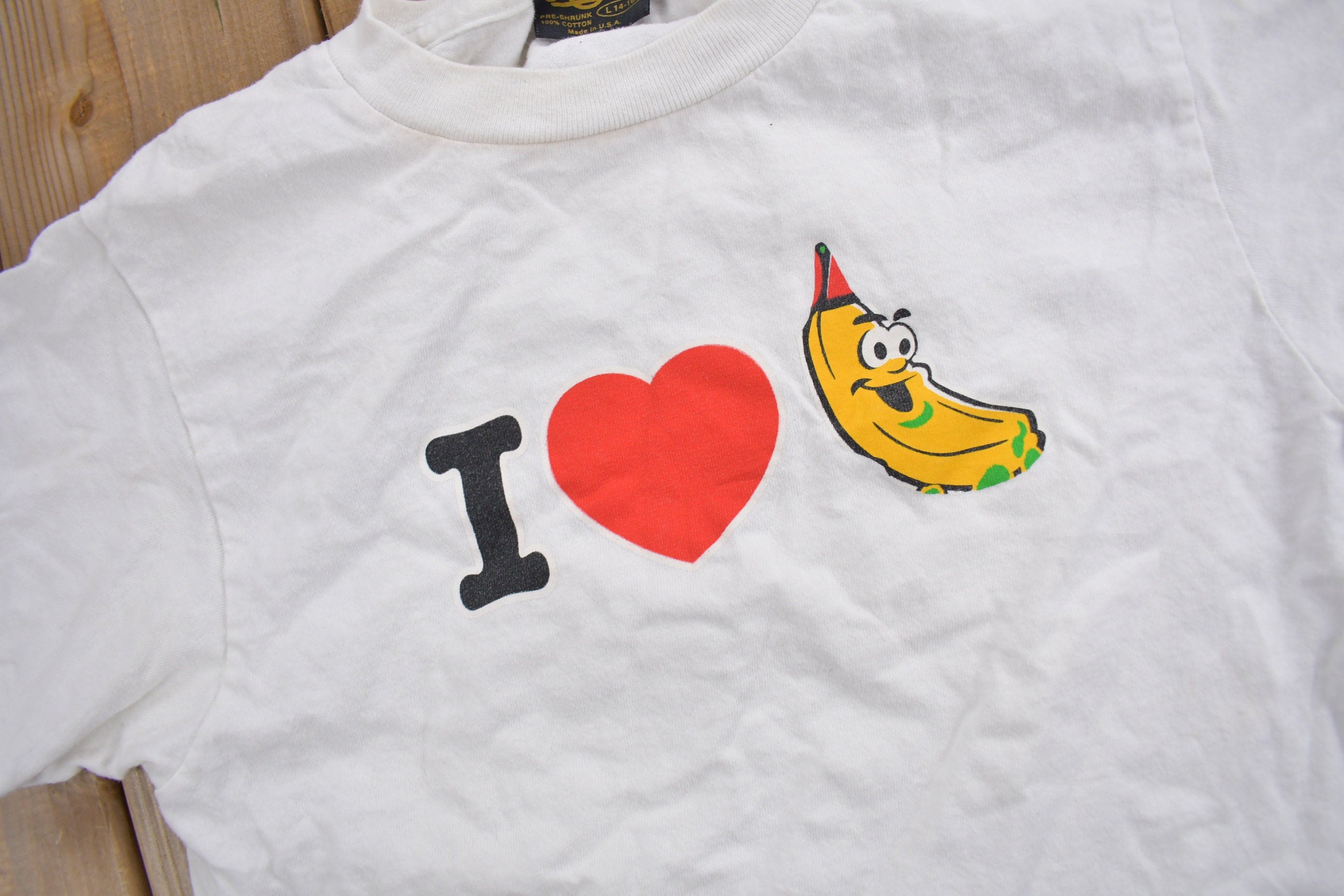 Vintage 1990s I Heart Bananas "Don't Sweat The Petty Things Pet The Sweaty Things" Graphic T Shirt