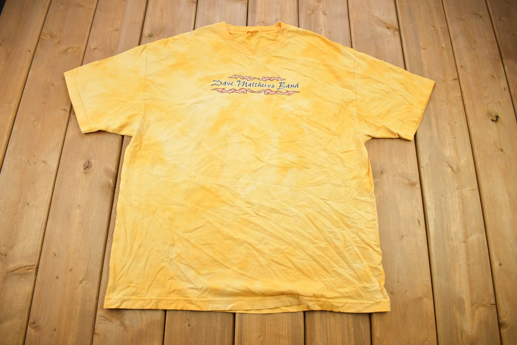 Vintage 1990s Dave Matthews Band Yellow Tie Dye T-shirt