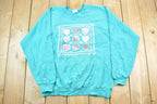 Vintage 1990s Cute Hearts Graphic Print Crewneck Sweater