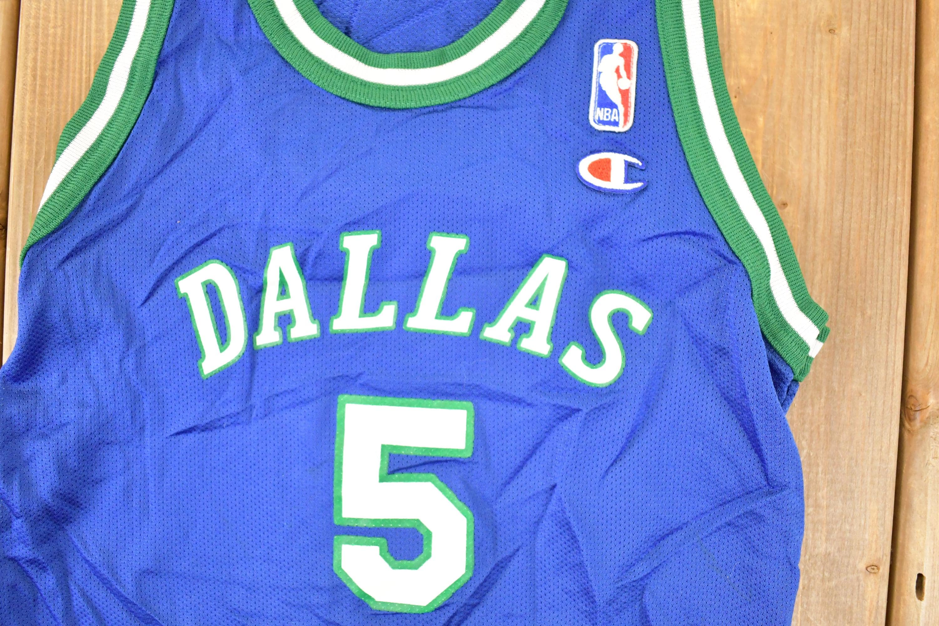 Vintage 1990s Champion Dallas Mavericks Jason Kidd NBA Jersey Youth L