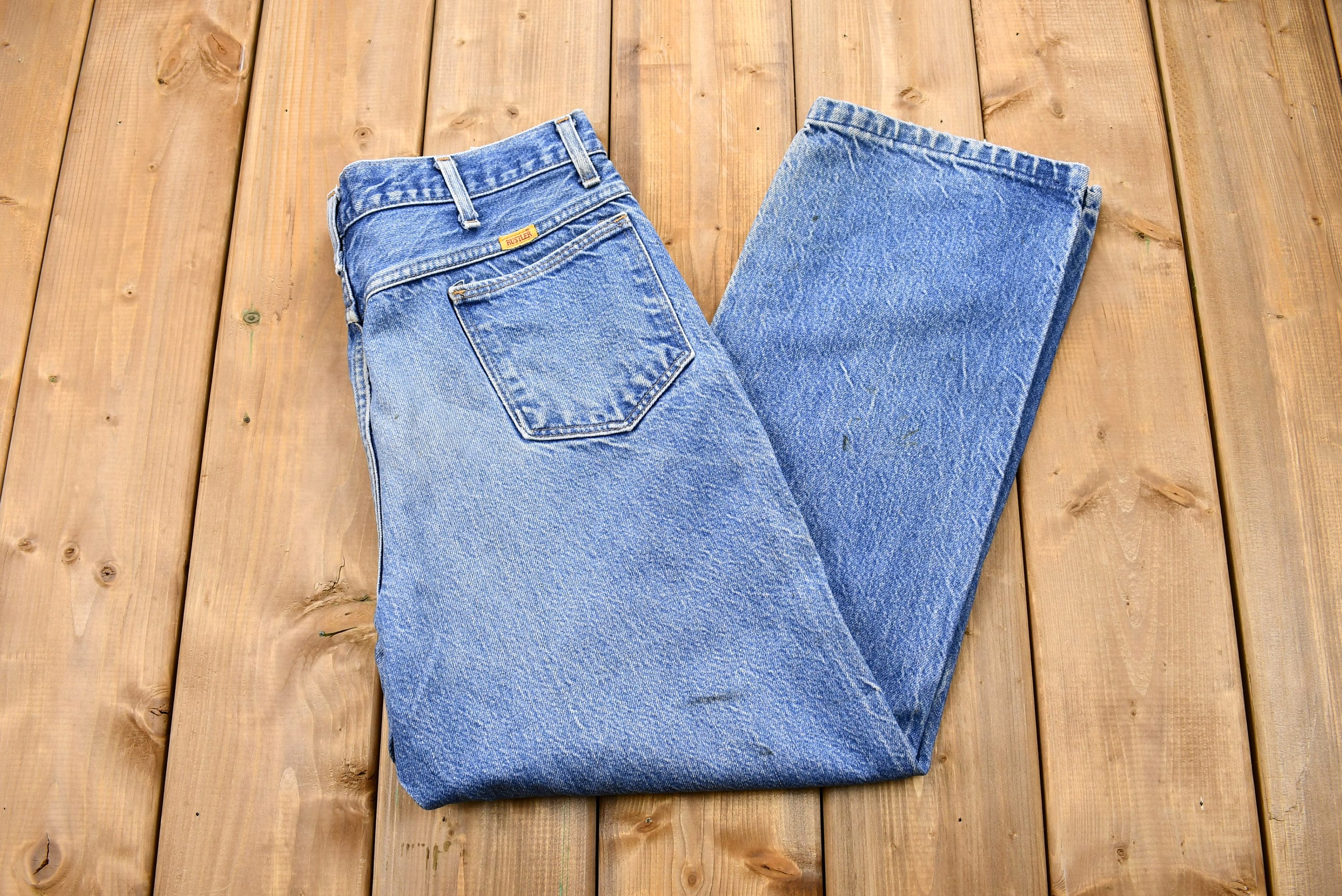 Vintage 1980s Rustler Light Wash Straight Leg Jeans
