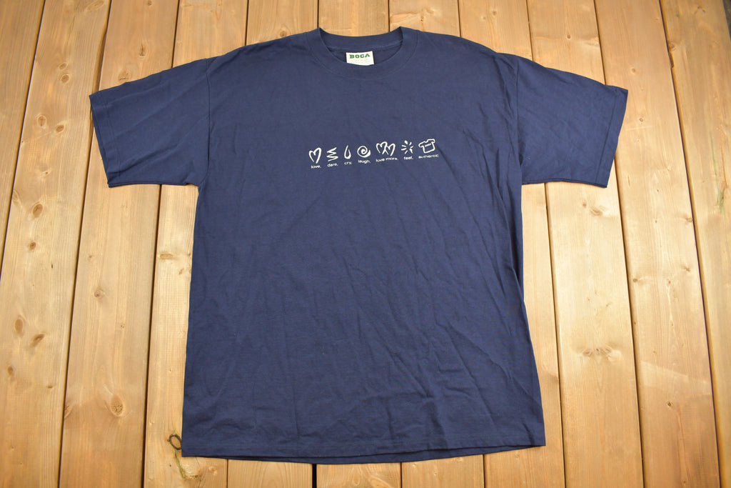 Vintage 1990s Hippie Live Laugh Love Graphic T-Shirt