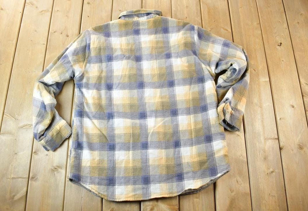 Vintage 1990's Woodsman Plaid Button Up Lined Western Shirt Made In USA