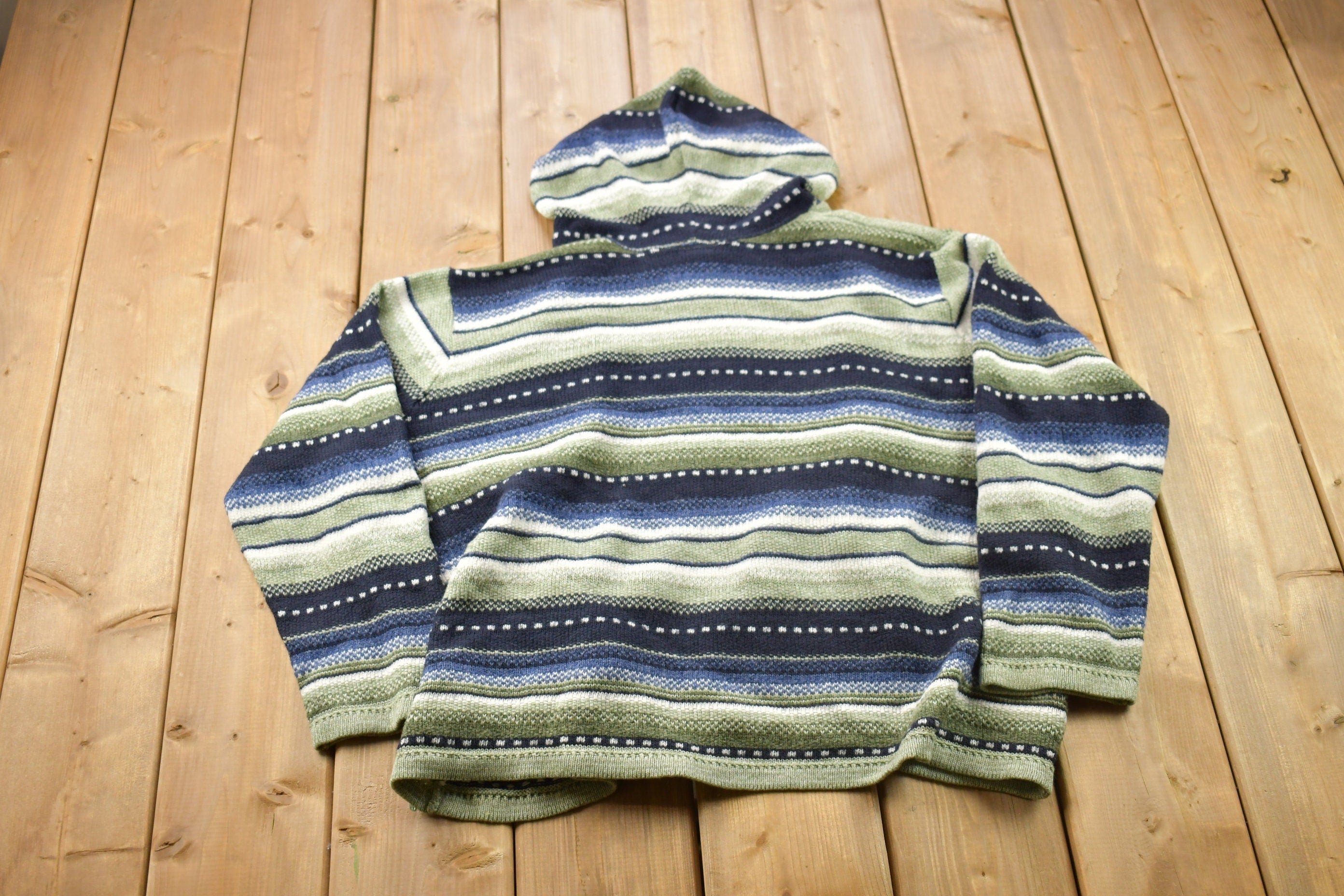 Vintage 1990s Knit Patterned Hoodie