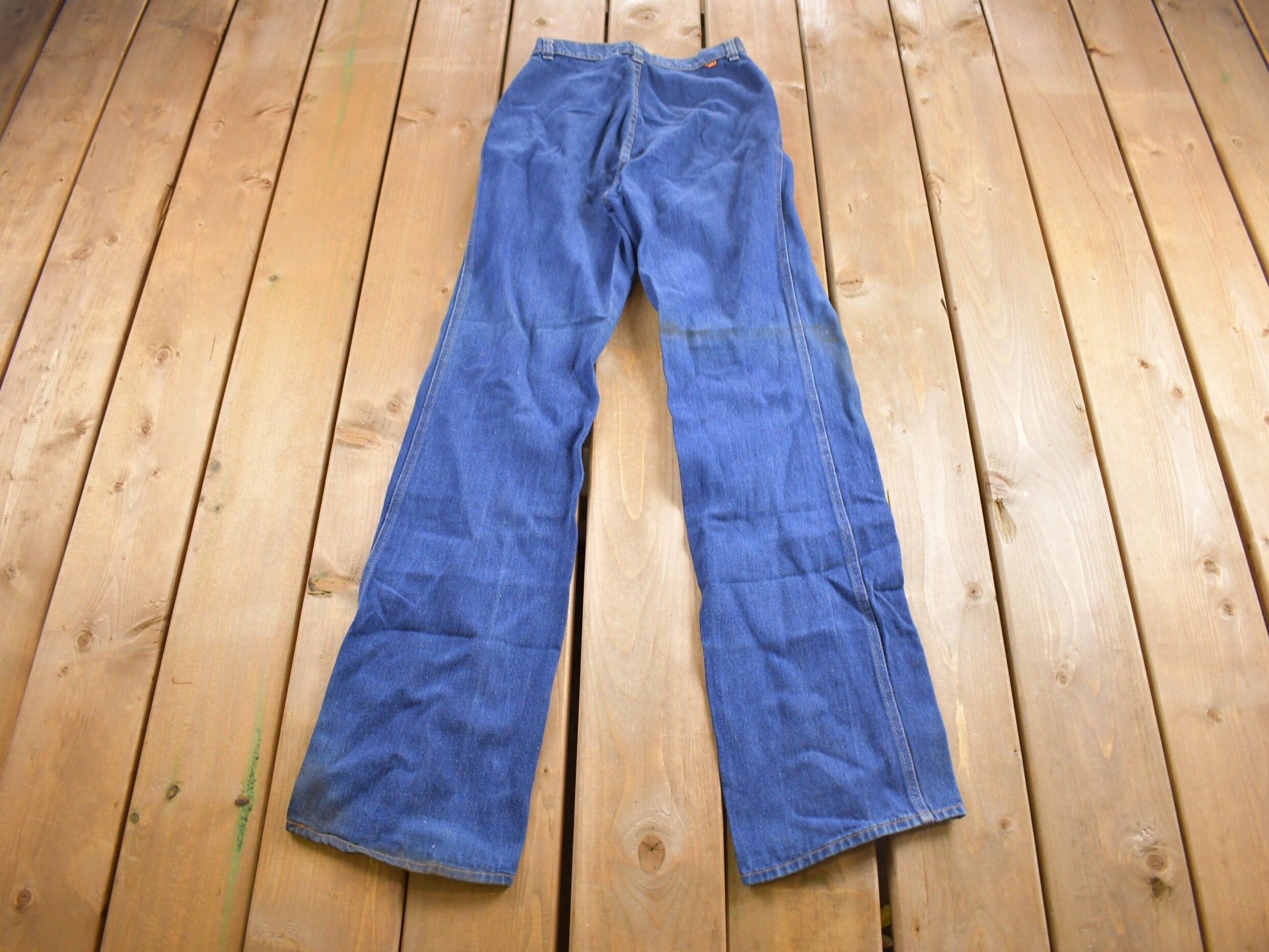 Vintage 1970s Levi's Orange Tab Embroidered Jeans Size 24 x 32