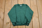 Vintage 1990s KIDS Green Russell Athletics Blank Crewneck Sweatshirt