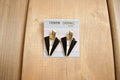 Vintage 1980s Black White & Gold Earrings