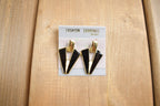 Vintage 1980s Black White & Gold Earrings