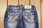 Vintage Deadstock Y2K Miss Me Bedazzled Low Rise Jeans Women's Size 26x31