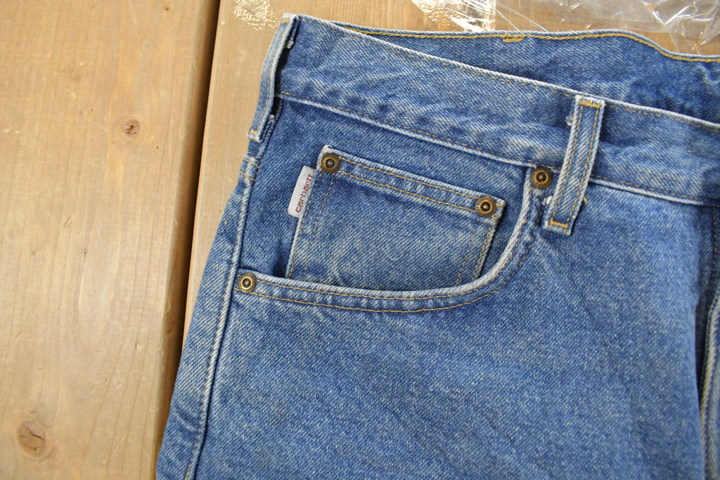 Vintage 2000s Carhartt Flannel Lined Denim Jeans Men's 36 x 32