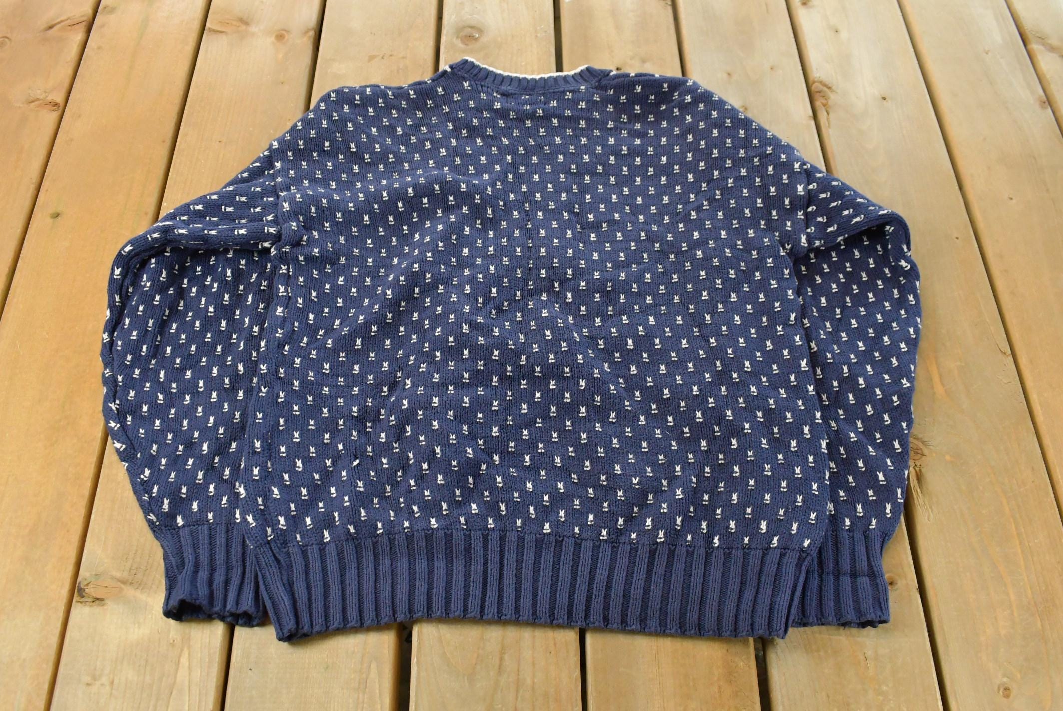 Vintage 1990s Boat House Row Knitted Crewneck Sweater Men's L