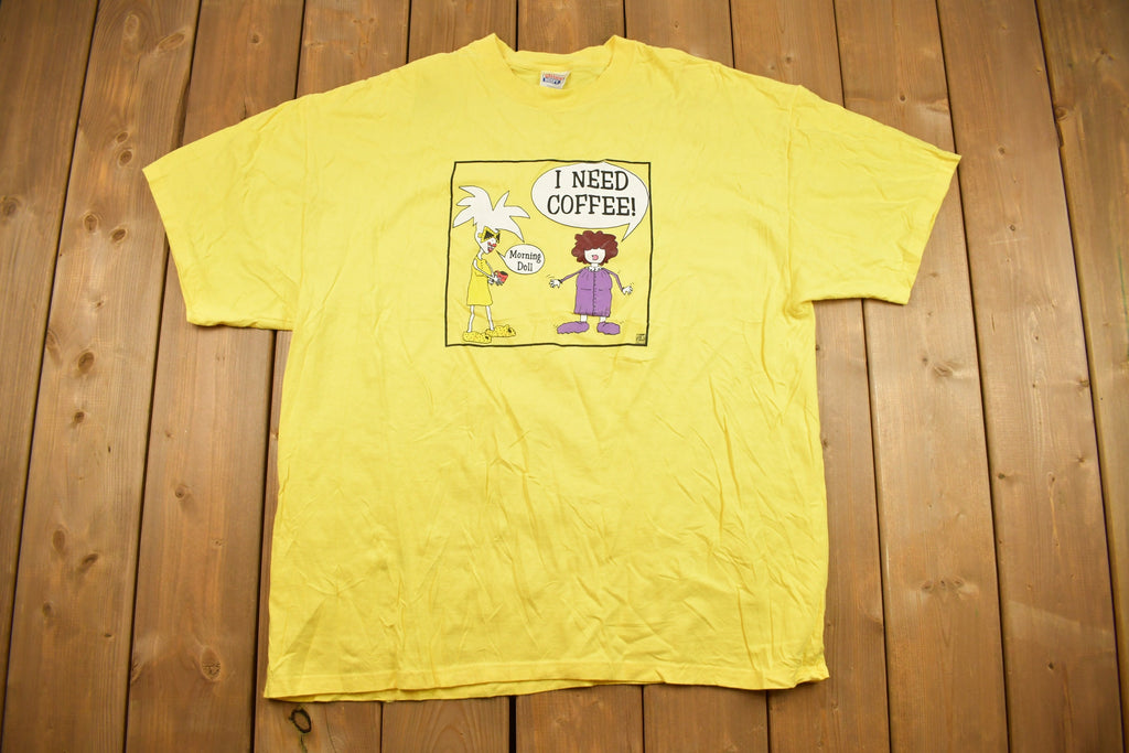 Vintage 1990s I Need Coffee! Graphic T Shirt