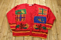 Vintage 1990s Thanksgiving Patchwork Knitted Cardigan Sweater