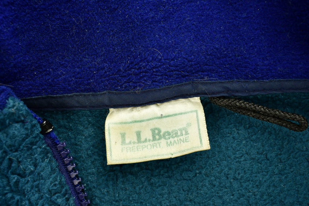 Vintage 1990s LL Bean Deep Pile Fleece Sweater Outdoorsman Full Zip