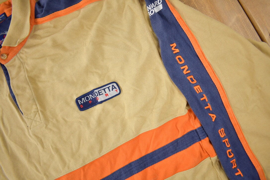 Vintage 1990s Mondetta Sport Embroidered Quarter Button Polo Sweatshirt