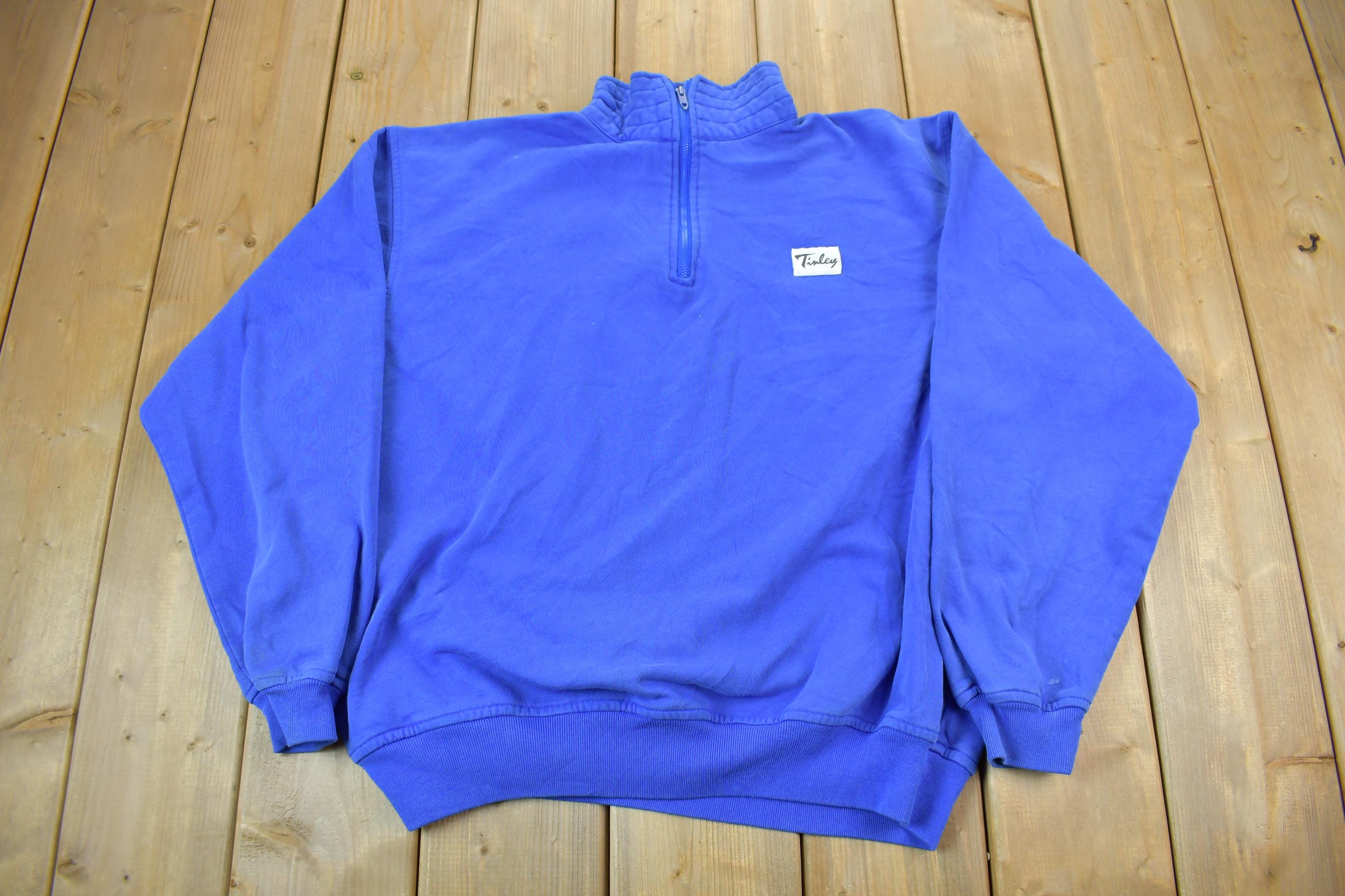 Vintage 1990s Tinley Light Blue Crewneck Sweatshirt Made In USA