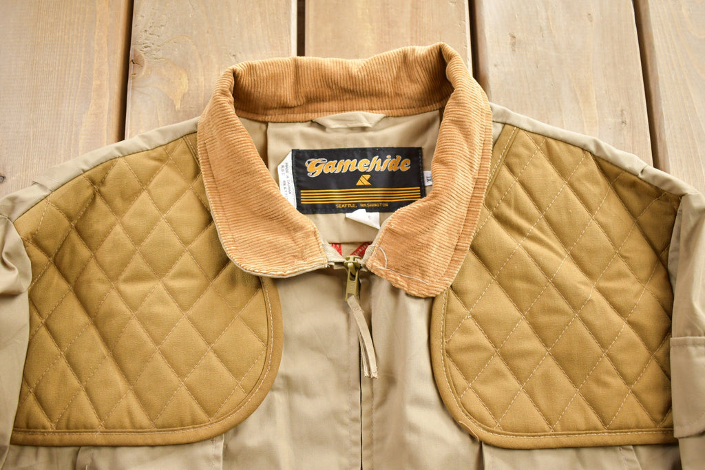 Vintage 1980s Gamehide Stray Shooter Chain Stitch Embroidered Padded Hunting Jacket Size XL