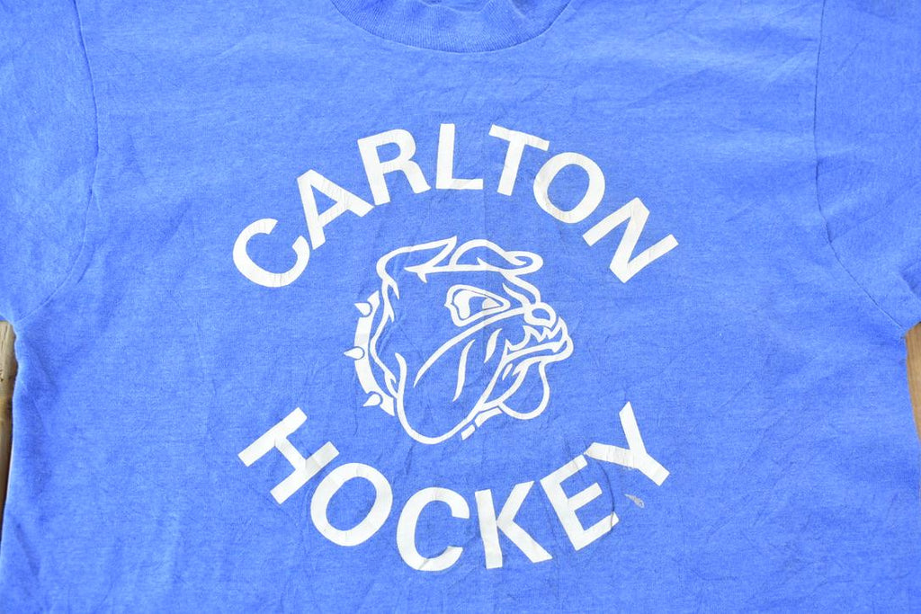 Vintage 1990s Carlton Bull Dogs Single Stitch Graphic Hockey T-Shirt Made In USA