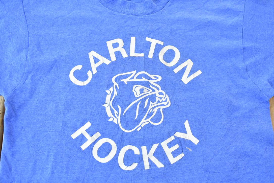 Vintage 1990s Carlton Bull Dogs Single Stitch Graphic Hockey T-Shirt Made In USA
