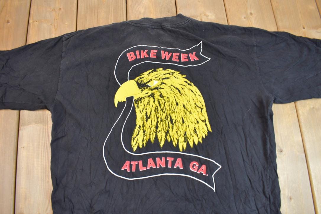 Vintage 1994 Black Bikers Week Atlanta Georgia Single Stitch Graphic T-Shirt