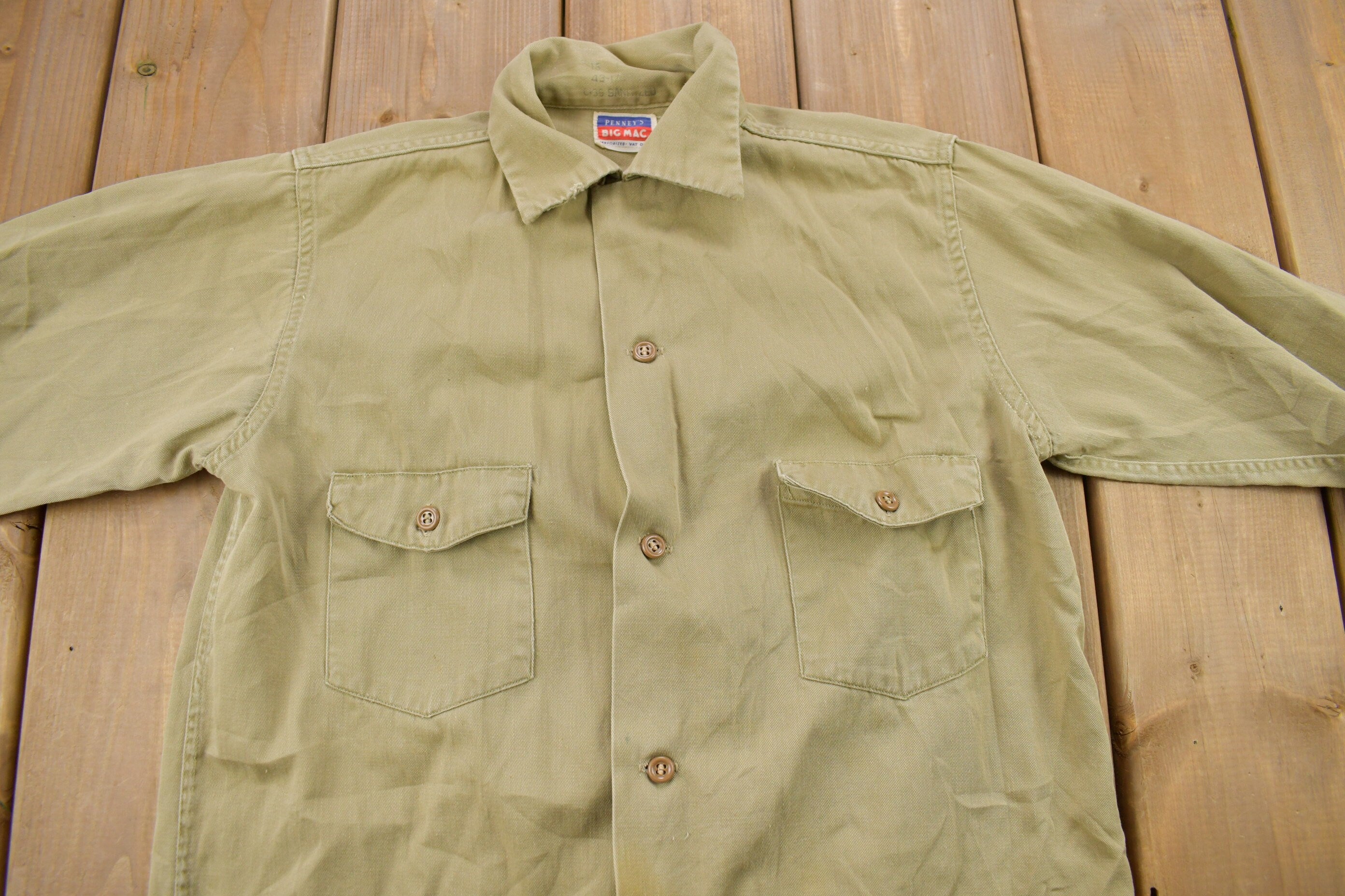Vintage 1970s Penney's Big Mac Blank Button Up Shirt