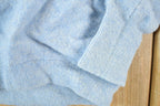Vintage 1960s Wool Knit Light Blue Crewneck Sweater Womens XS