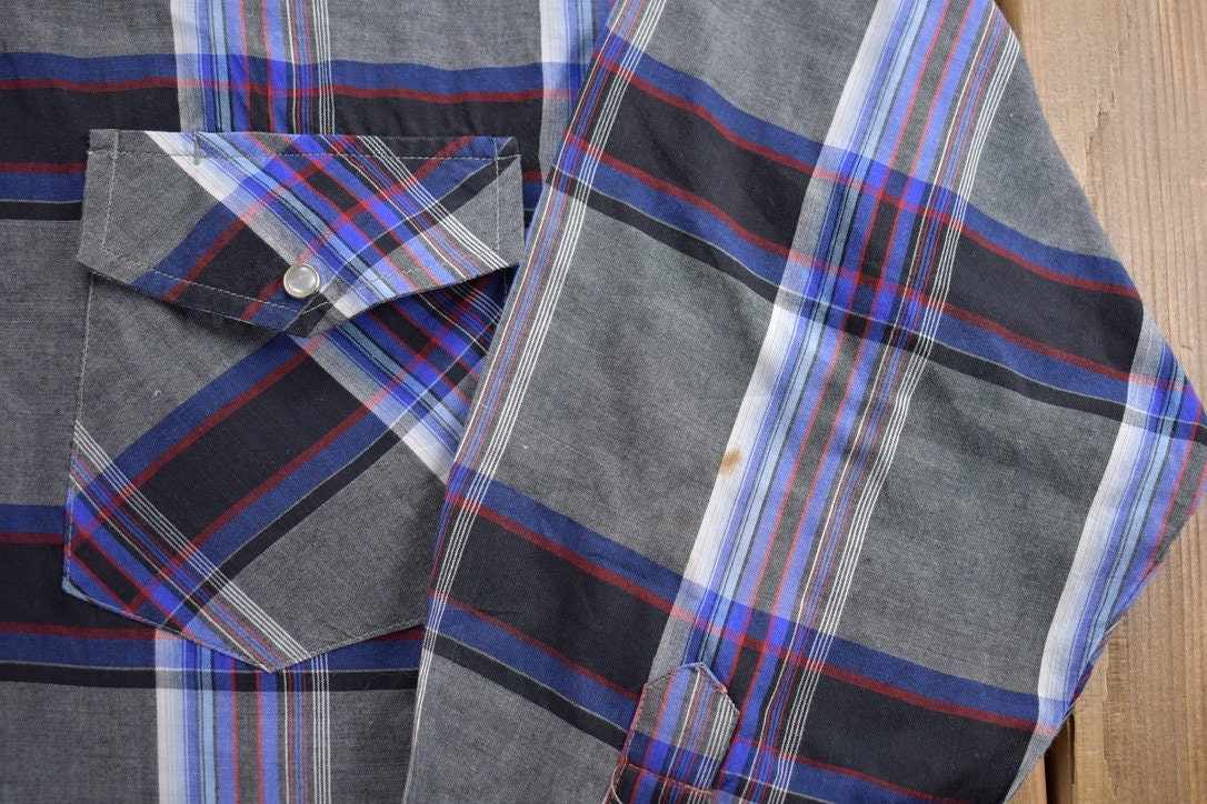Vintage 1990s Plaid Flannel Button Up Shirt