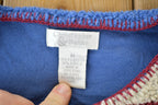 Vintage 1990s Christopher And Banks Fleece Button Up American Flag All Over Print Sweater