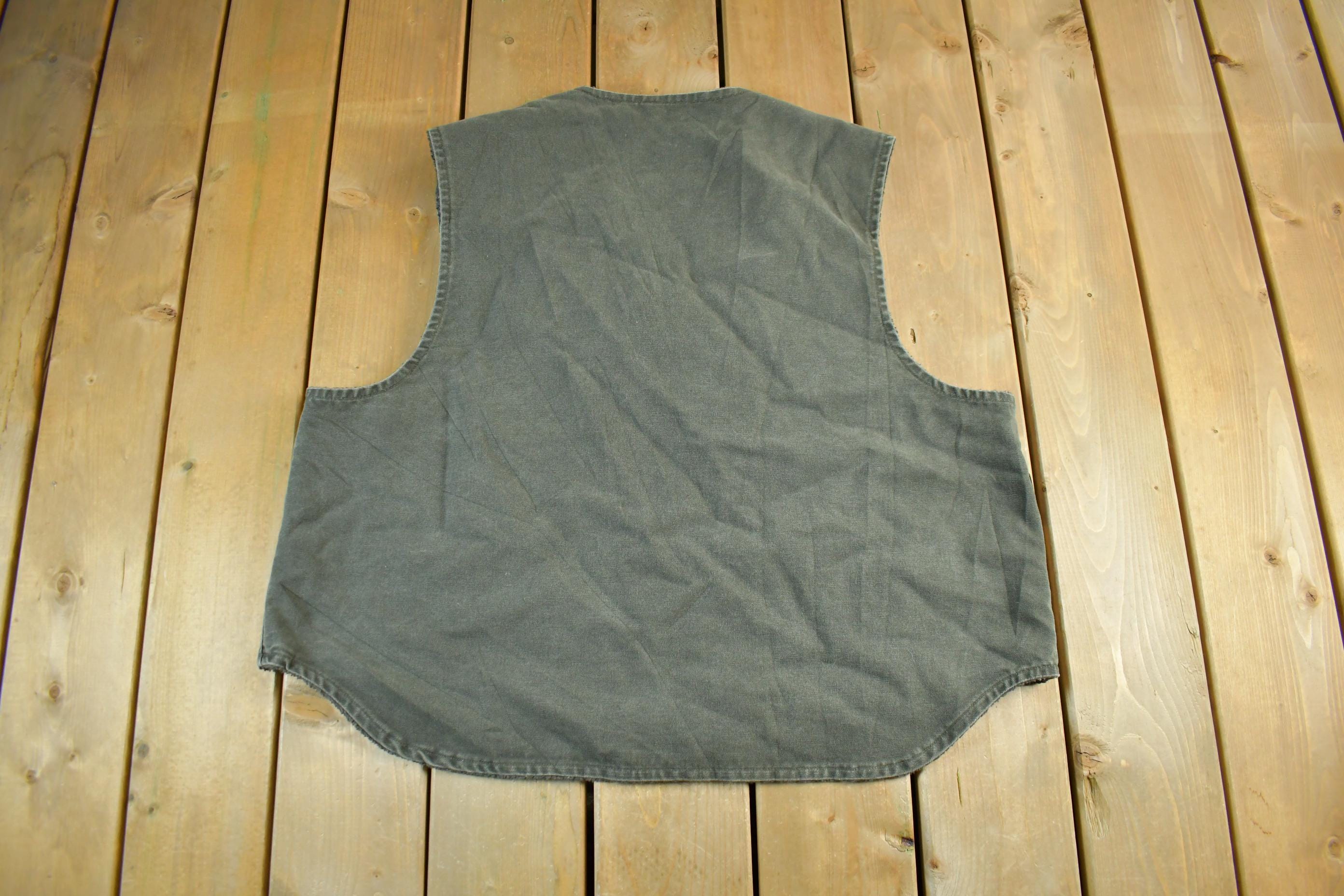 Vintage 1990s Distressed Carhartt Sherpa Lined Jacket Vest Mens XL