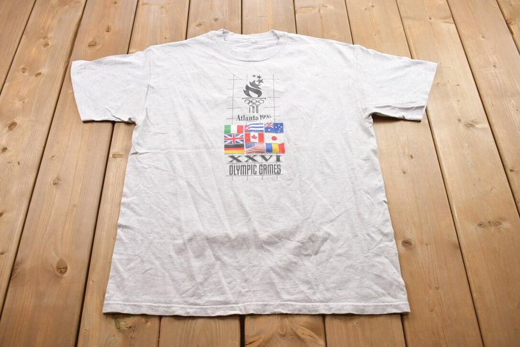 Vintage 1996 Olympic Games Flag Graphic T-Shirt