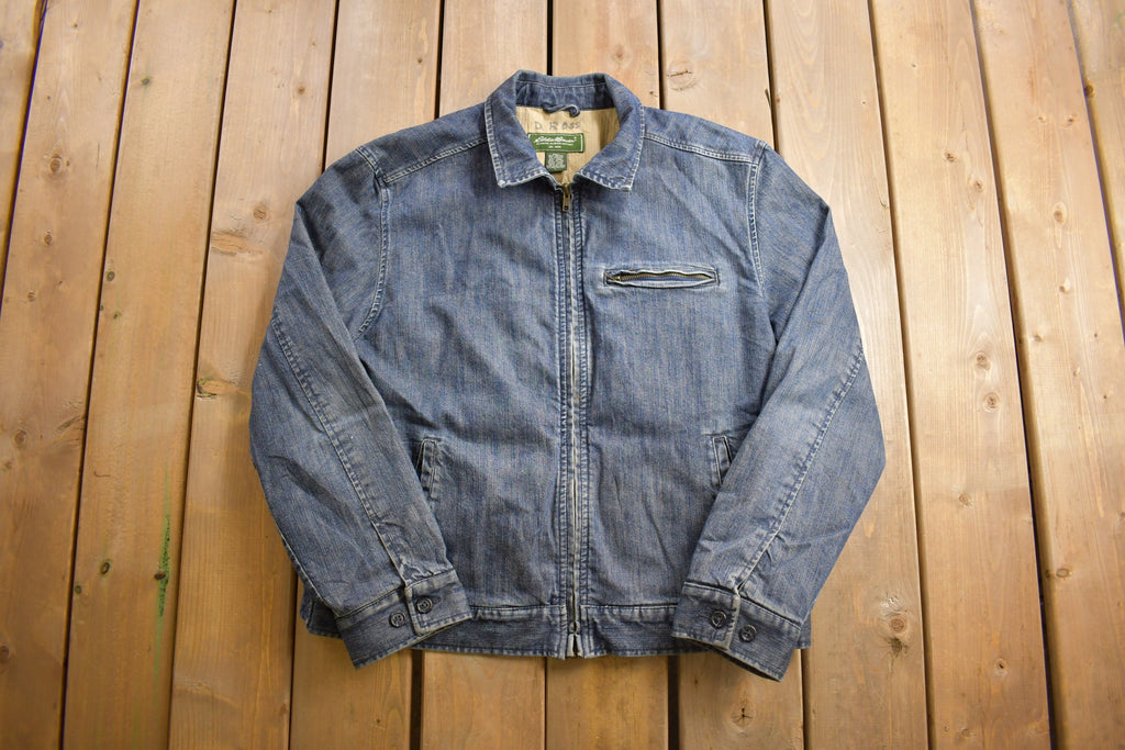 Vintage 1990s Eddie Bauer Denim Jean Jacket  Vintage Denim  Streetwear  Vintage Fall Outerwear  Fall Jacket