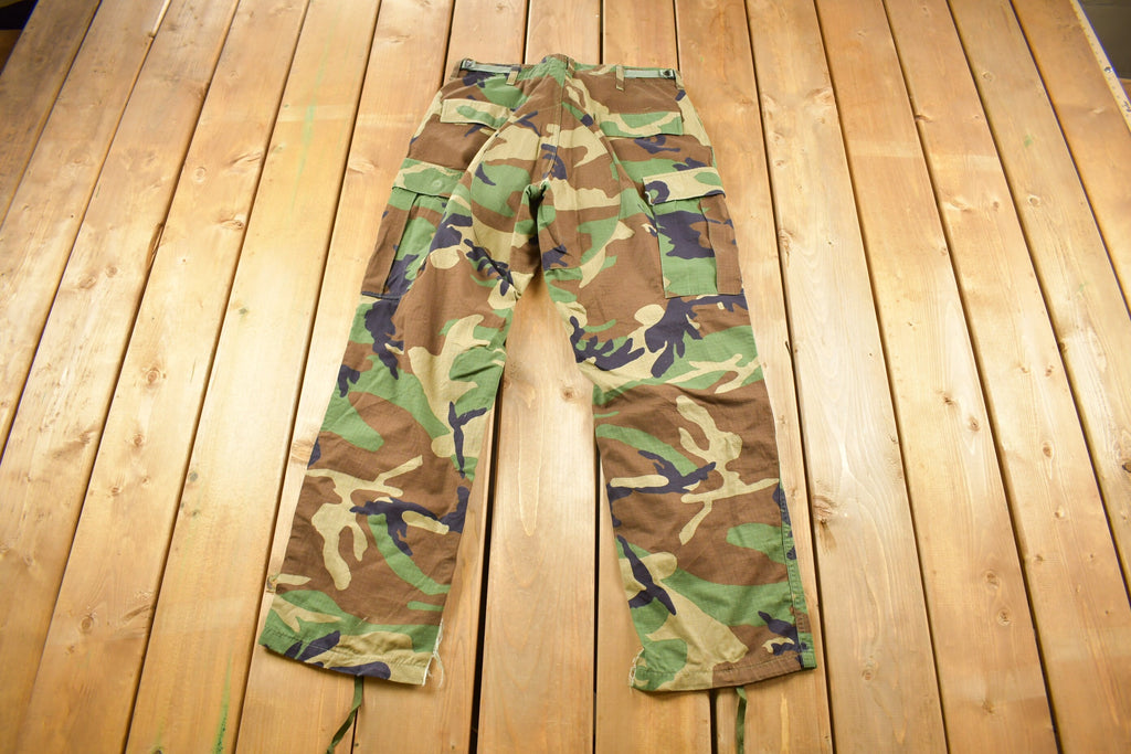 Vintage Army Woodland Camouflage Cargo Pants Size 34 x 30