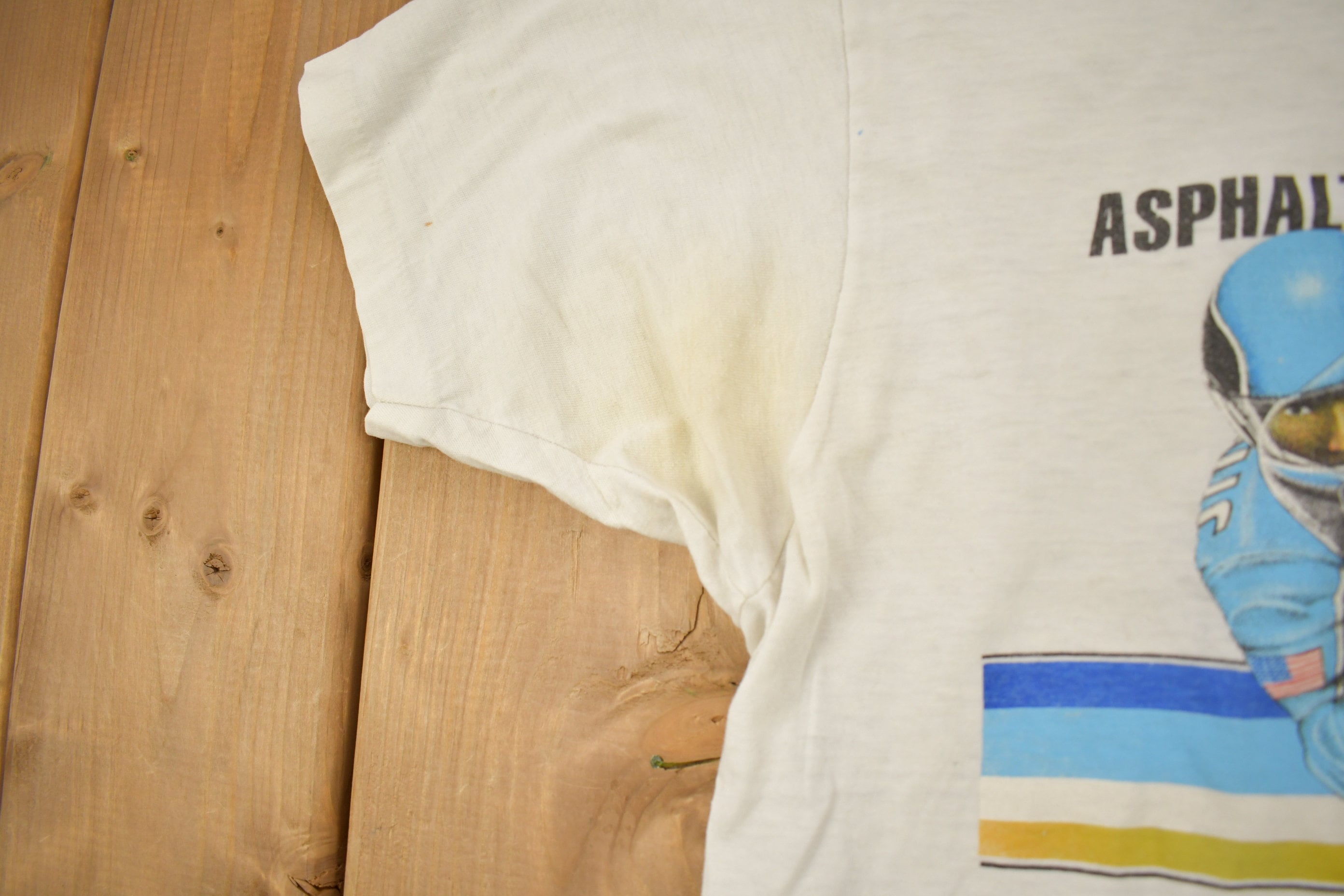 Vintage 1980s Road Racer MERI Speed Bike Graphic T Shirt
