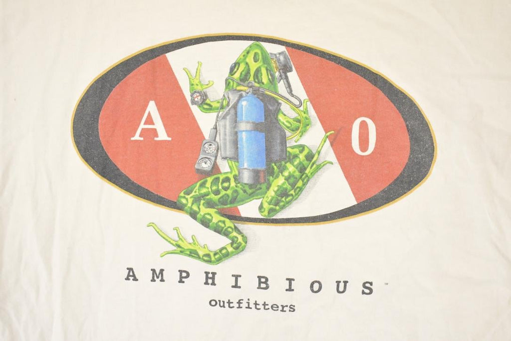 Vintage 1990s Amphibious Outfitters Scuba Frog Souvenir T-Shirt Men's L