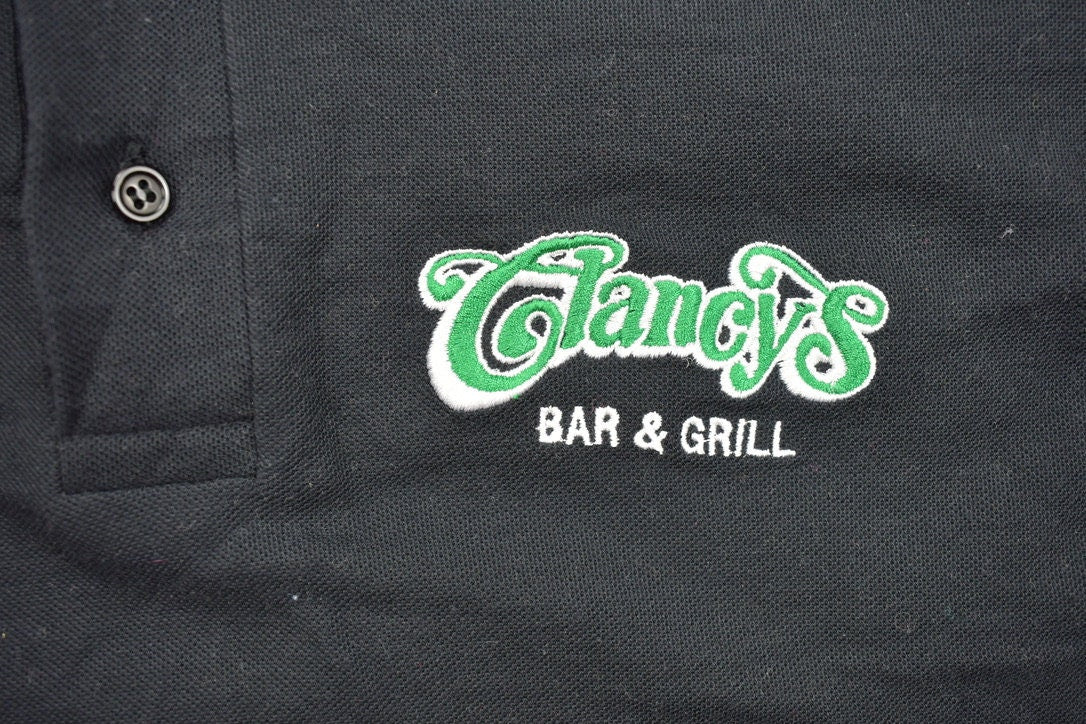 Vintage 1990s Clancys Bar And Grill Niagara Falls Souvenir Collared T Shirt