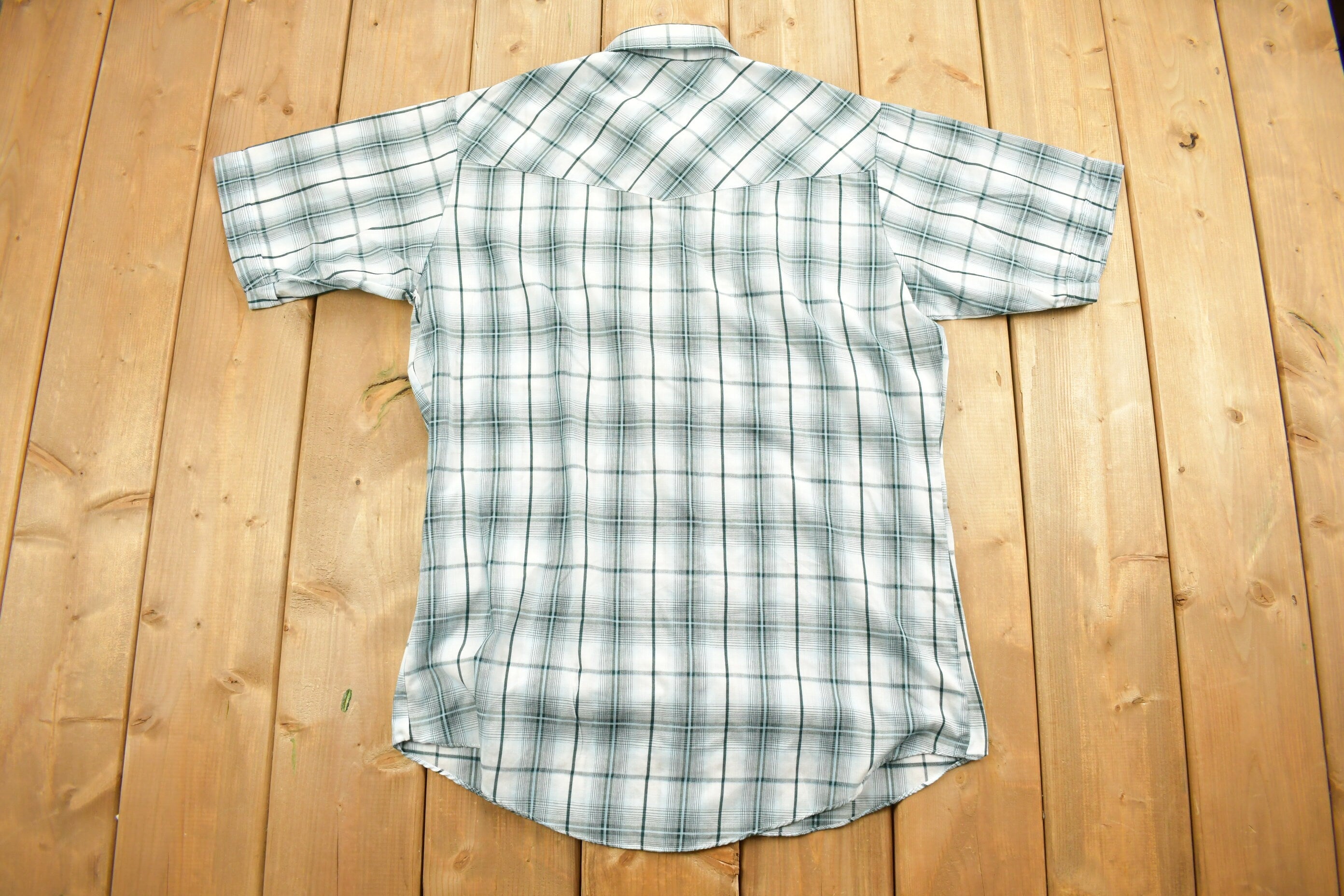 Vintage 1990s Ely Cattleman Western Flannel Button Up Short Sleeve Shirt