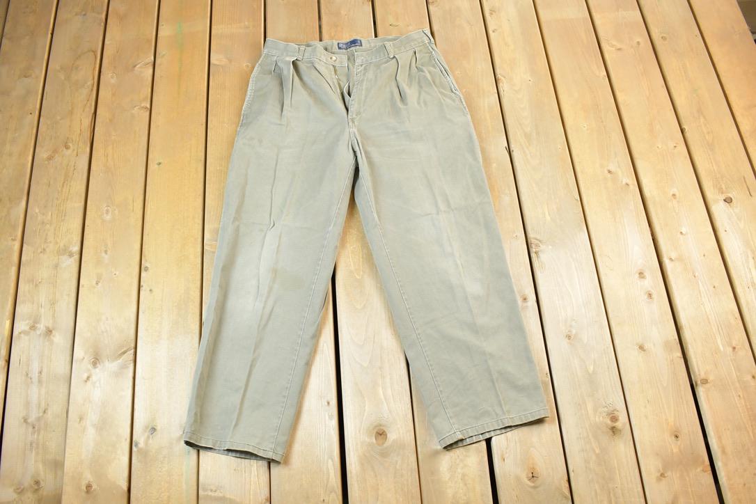 Vintage 1990s Ralph Lauren Polo Chino Khakis Size 32 Made In USA