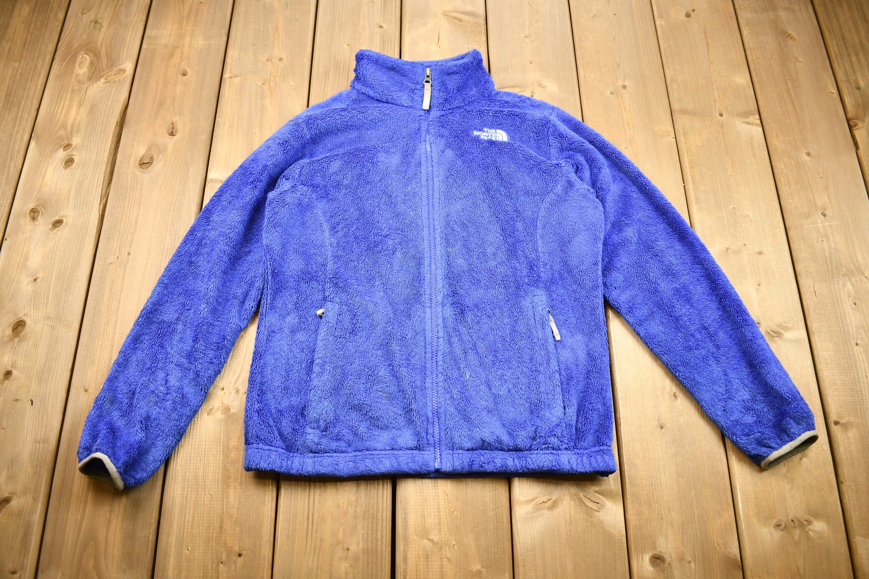 Vintage 1990s The North Face Full Zip Fuzzy Pile Fleece Sweater