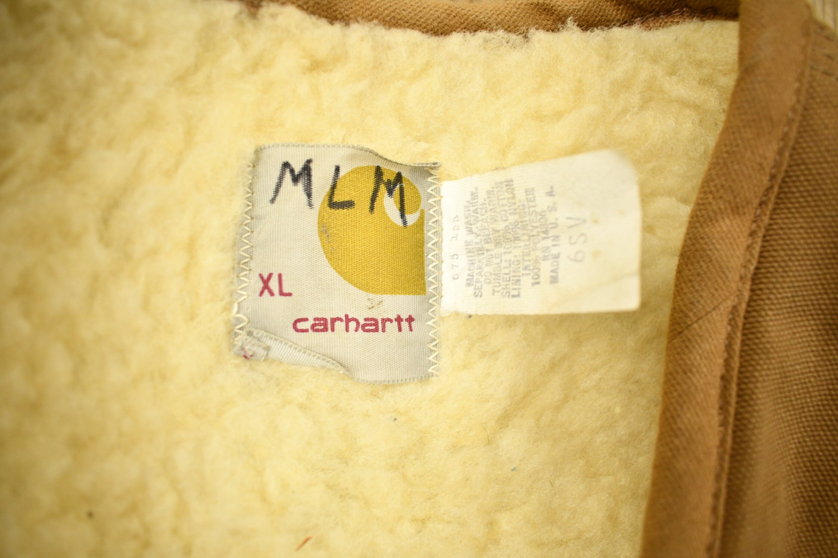 Vintage 1980s Carhartt Sherpa Lined Brown Work Vest Vintage Workwear
