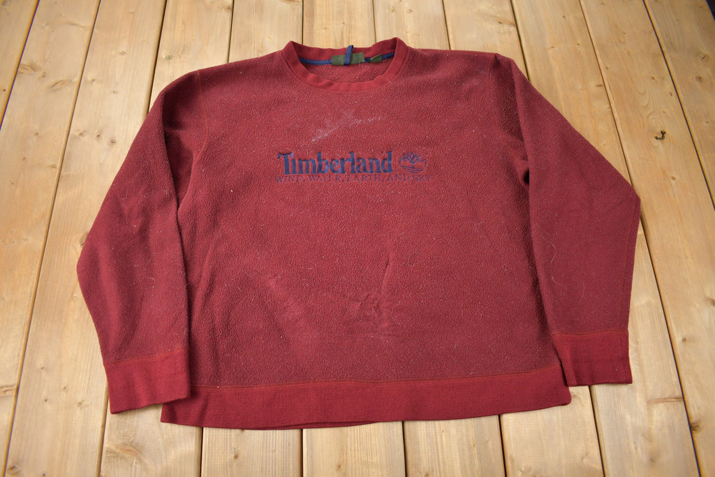 Vintage 1990s Timberland Embroidered Fleece Crewneck Sweater