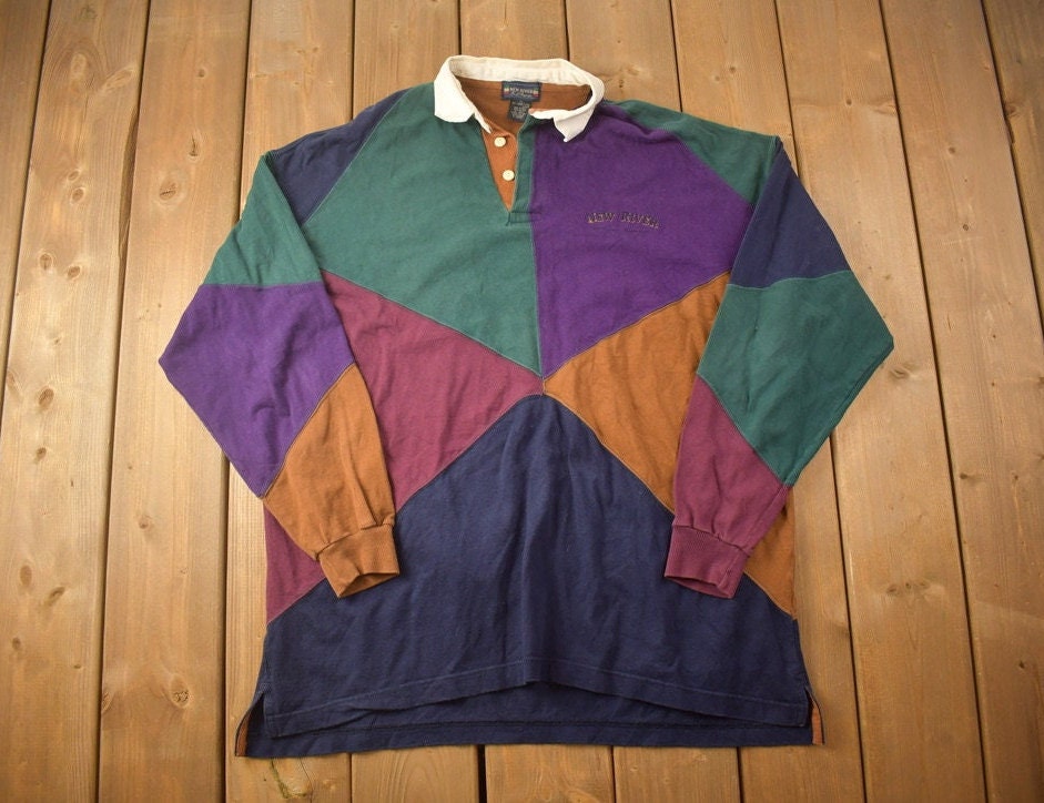 Vintage 1990s New River Colorful Blank Button Up Shirt