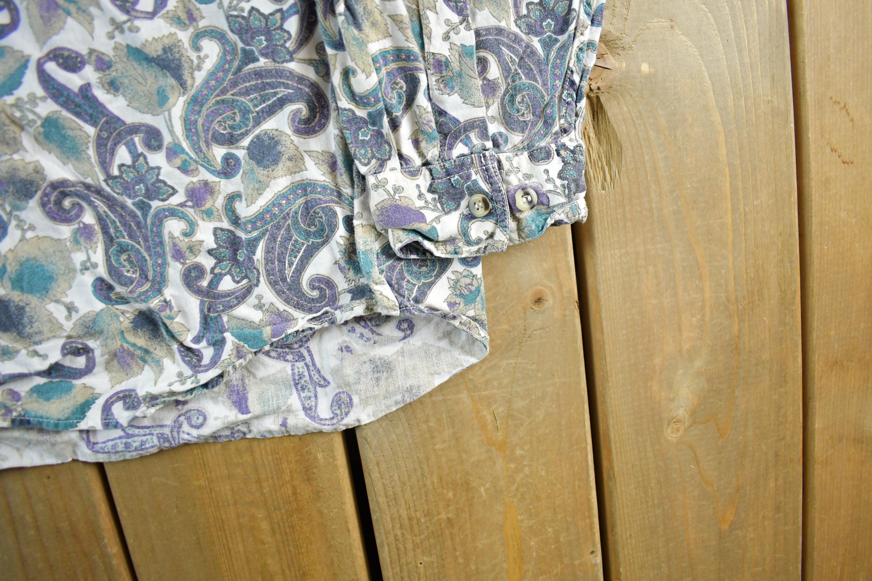 Vintage 1990s Pier Connection Paisley All Over Print Button Up Shirt Mens XL