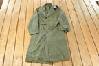 Vintage 1970s Military Overcoat Trench Jacket Men's Medium