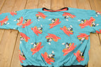 Vintage 1980s Mickey Mouse Reversible All Over Print Disney Crewneck