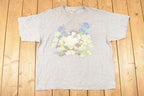 Vintage 1990s Looney Tunes Taz In The Flowers Warner Bros T-Shirt Men's XL / Destination Shirt / 90s Single Stitch Graphic Tee / Made in USA