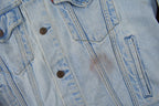 Vintage 1990s Distressed Jean Jacket Size 40  Fall Jacket  90s Denim  Light Wash