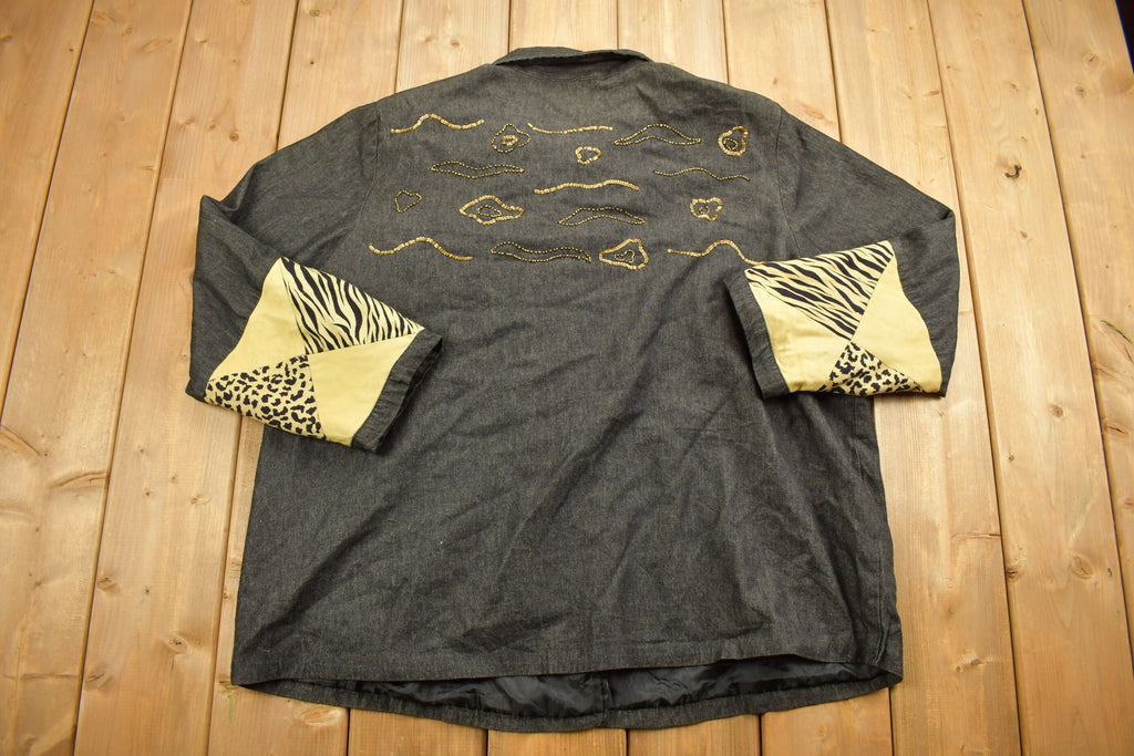 Vintage 1990s Alex Kin Abstract Patchwork Button Up Shirt /