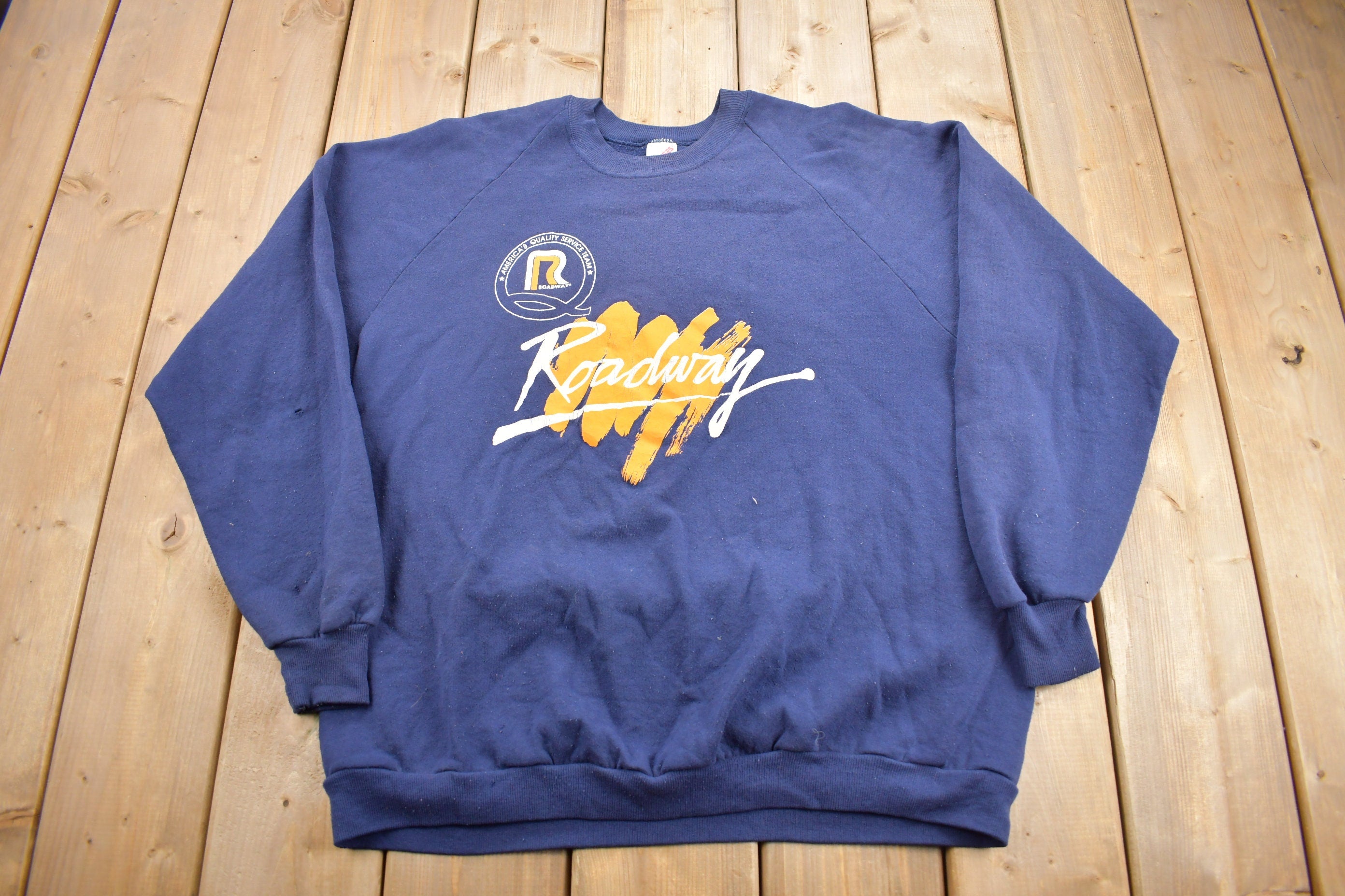 Vintage 1980s Roadway Service Team Graphic Crewneck Sweatshirt