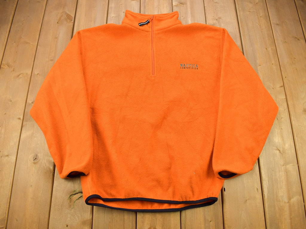 Vintage 1990s Nautica Competition Quarter Zip Fleece Sweater