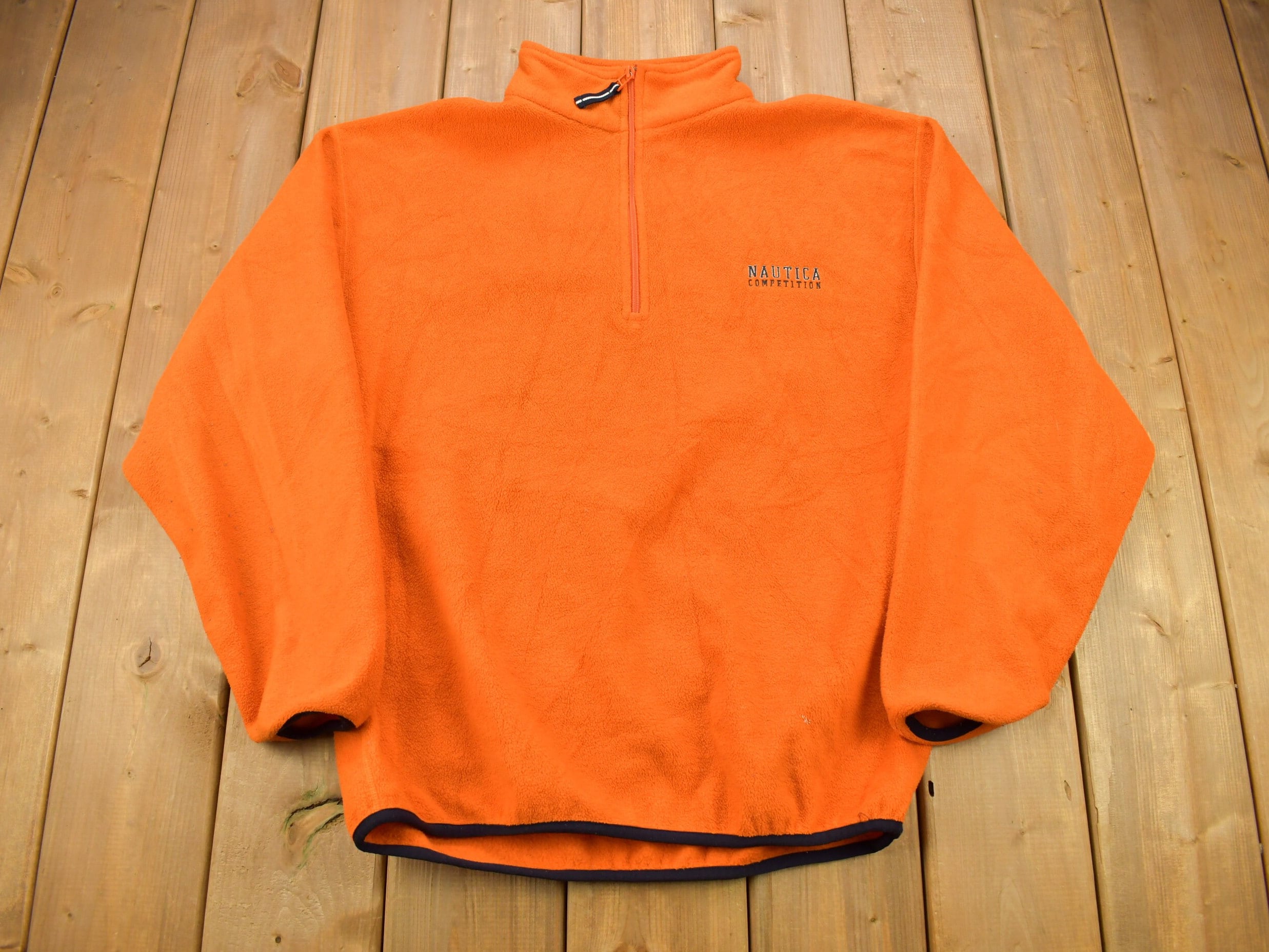 Vintage 1990s Nautica Competition Quarter Zip Fleece Sweater